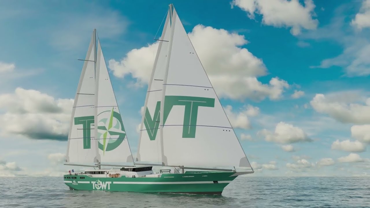 Nava de marfă cu vele a TOWT |  Animație 3D 2022