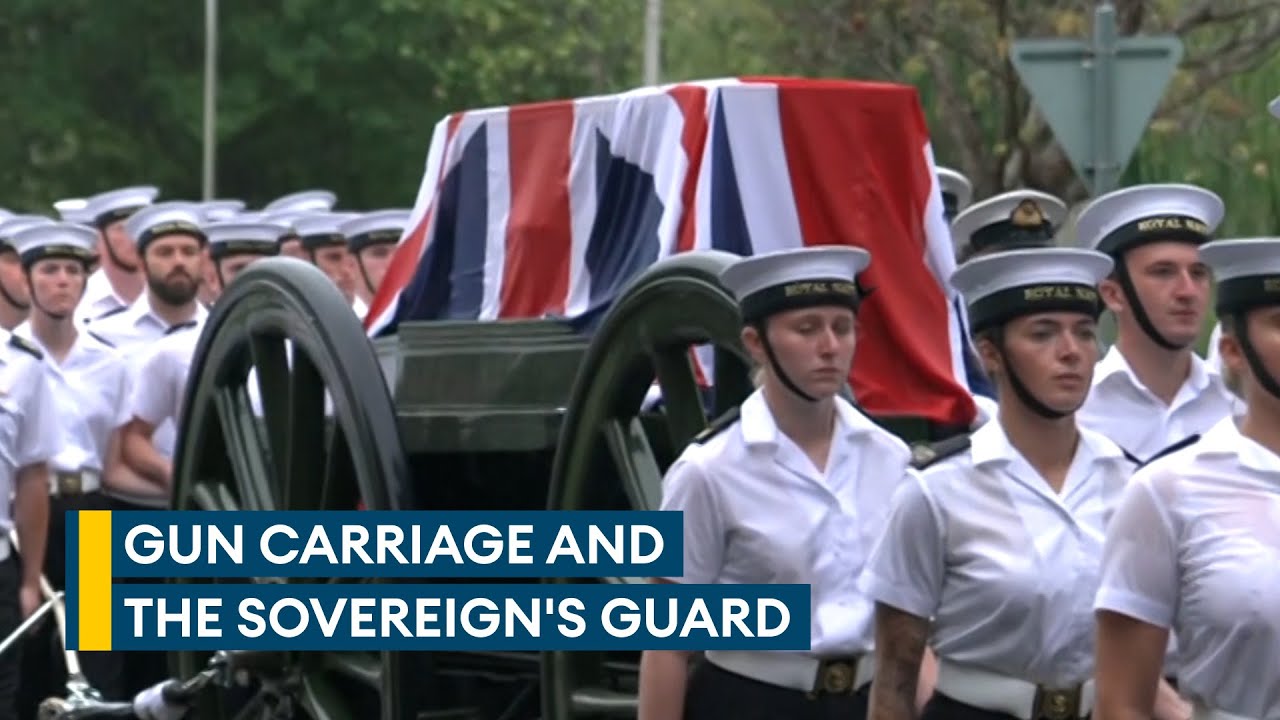 Marinarii și Royal Marines își repetă rolul în înmormântarea de stat a Majestății Sale