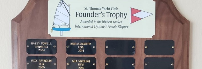 Trofeul noilor fondatori onorează cele mai mari femei marinare - Regata Internațională Optimist, St. Thomas, SUA.  Insula Virgină – 13-19 iunie 2022 – Asociația de navigație din Caraibe