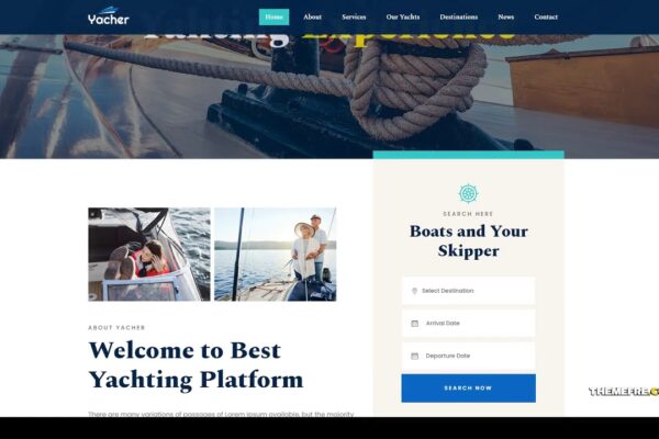 Yacher - Servicii de închiriere de iahturi Tema WordPress închiriere bărci sporturi de yachting Easy Create Website