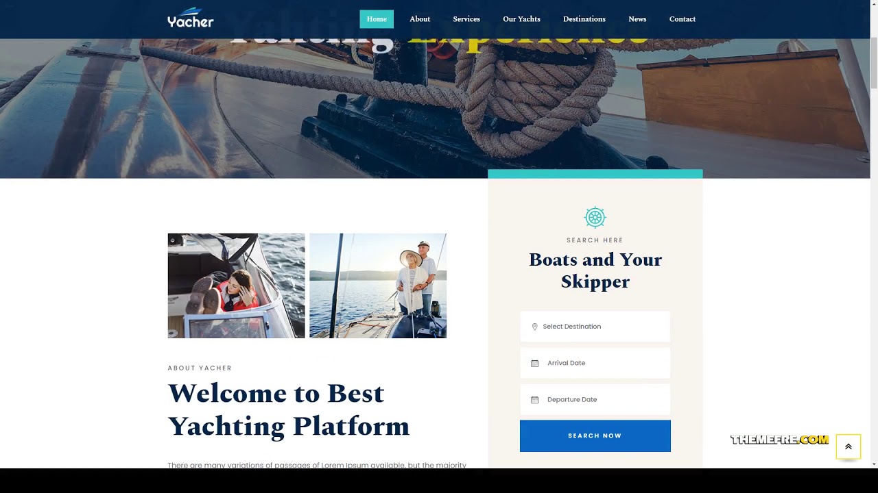 Yacher - Servicii de închiriere de iahturi Tema WordPress închiriere bărci sporturi de yachting Easy Create Website