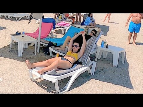 2021 Plaja Lavinia la Plaja Sofi 4K Viseaza o zi la Plaja, Soare, Mare, Relaxare, Plaja Bikini!