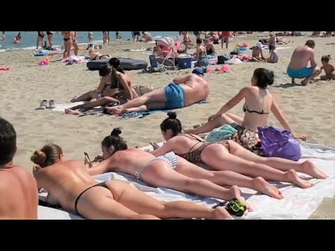 2022 Plaja Queen Beach 4K video Romania Bikini Beach Mamaia Beach