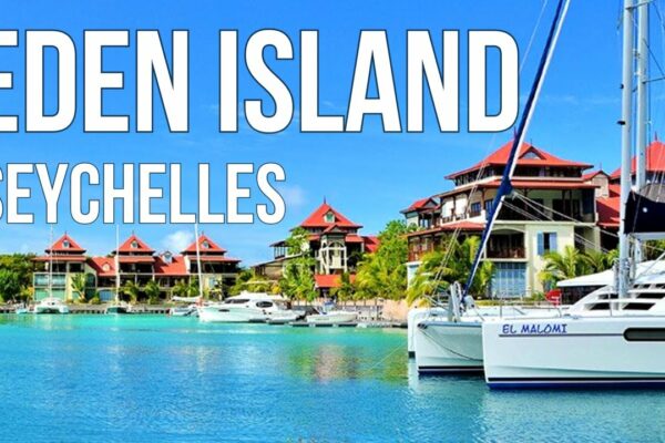 [4K] Frumoasa Eden Island Seychelles Luxury Living & Yacht Marina |  Tur pe jos pe Insula Portului Mahe