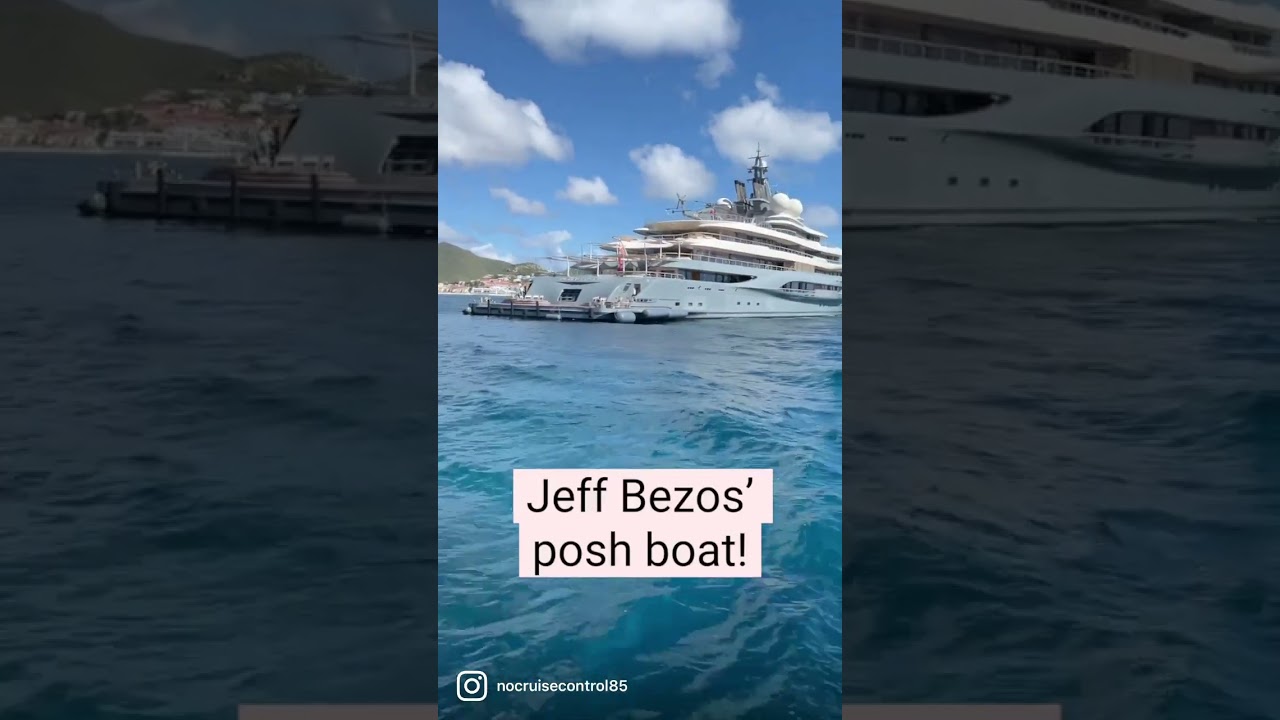 Super Yacht-ul lui Jeff Bezos!  #stmaarten #cruisevlogger #luxuryboat #superyacht