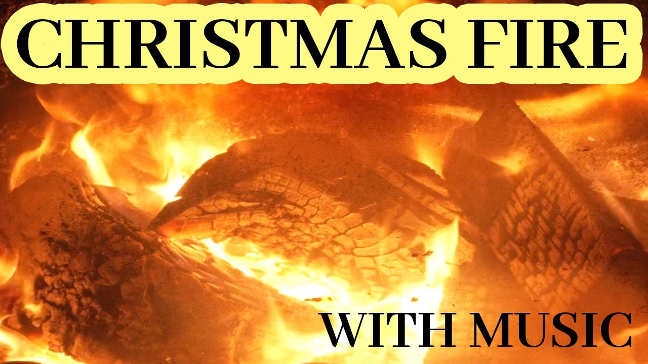 Foc adevărat cu muzică de Crăciun