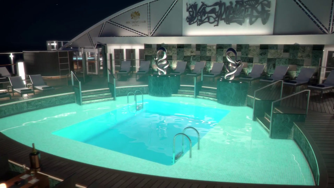 MSC Seaside - MSC Yacht Club Sundeck și piscina