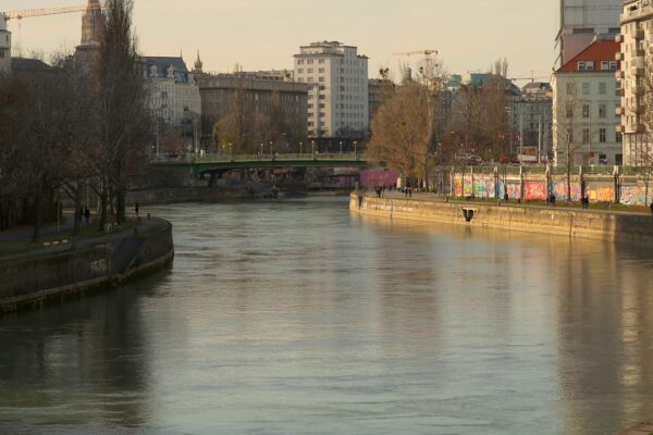 Viena, canalul Donau, duminica din decembrie
