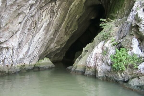 Cave on the Danube near Decebal, Orsova, Romania
