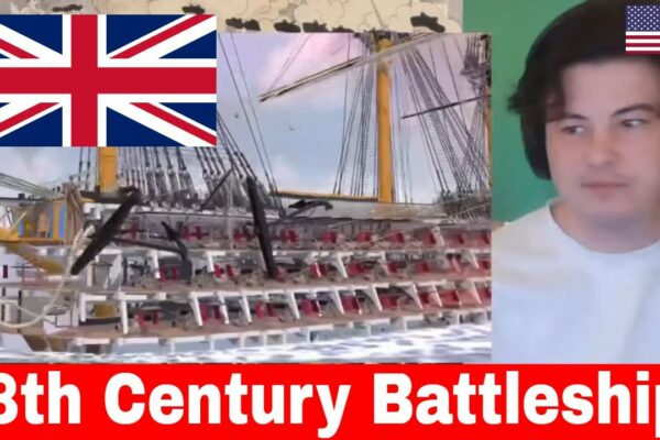Americanul reacționează cum funcționează un cuirasat cu vele din secolul al XVIII-lea