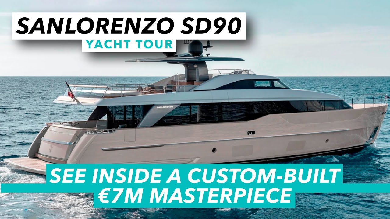 Vedeți în interior o capodoperă de 7 milioane EUR construită la comandă |  Tur cu iaht Sanlorenzo SD90 |  Barcă cu motor și iahting