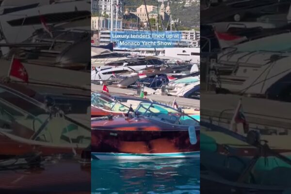 Ofertele de iahturi de lux s-au aliniat în Port Hercules la superbul Monaco Yacht Show22 #yachts #shorts