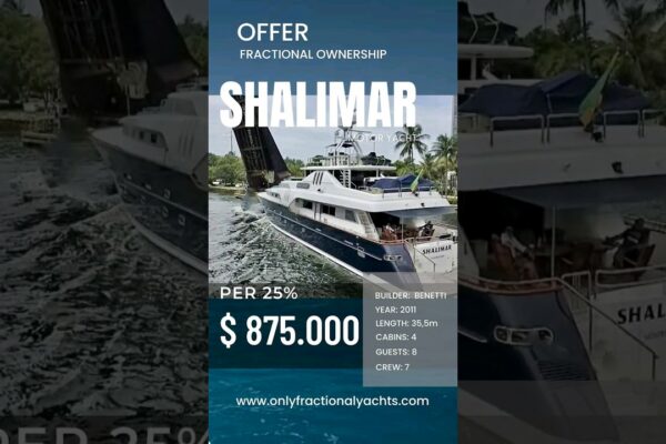 Experimentați un lux de neegalat la bordul iahtului cu motor SHALIMAR Proprietate fracționată la 25% pentru 875.000 USD
