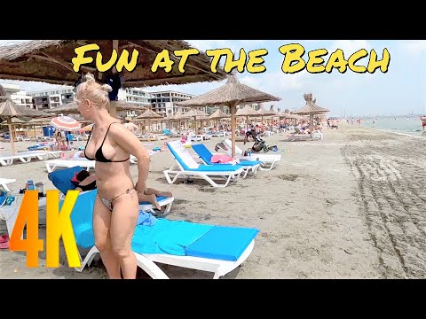 Plaja Cocktail Beach 4K splendor in the sun  Romania Constanta Mamaia Beach