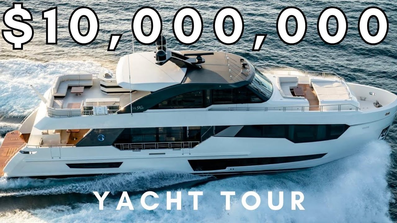 În interiorul unui SuperYacht de lux de 10.000.000 USD |  Ocean Alexander 90R Super Yacht Tour