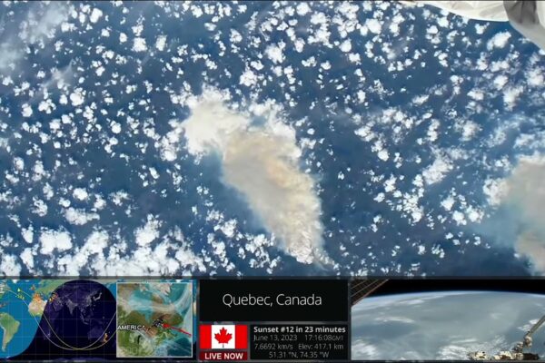 13 iunie 2023: Incendiile de pădure din Quebec văzute de la Stația Spațială