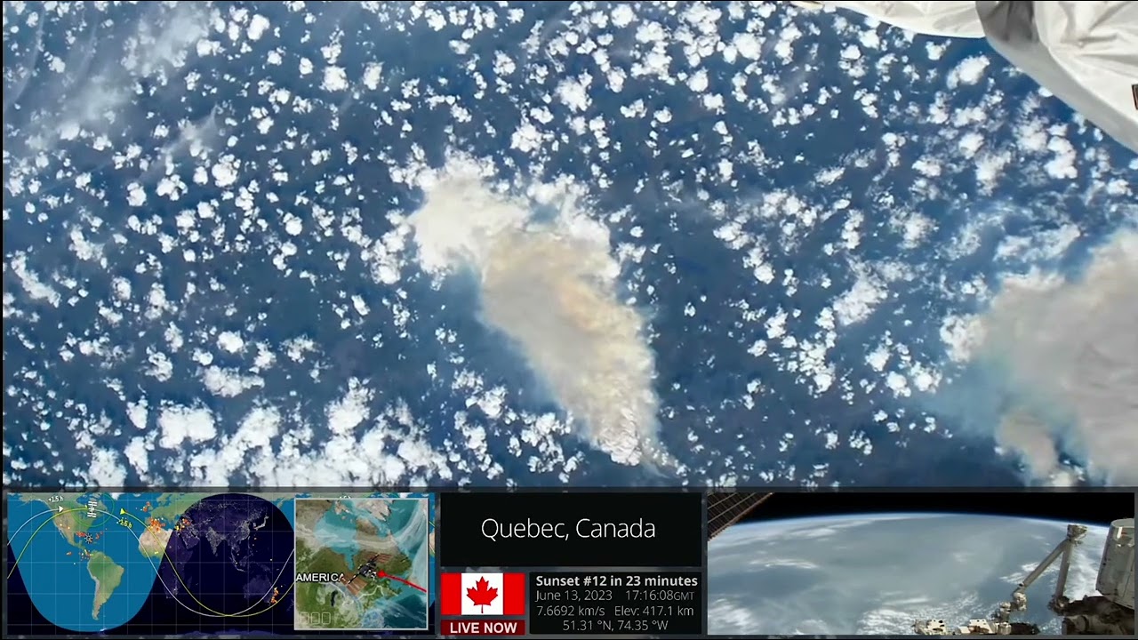 13 iunie 2023: Incendiile de pădure din Quebec văzute de la Stația Spațială