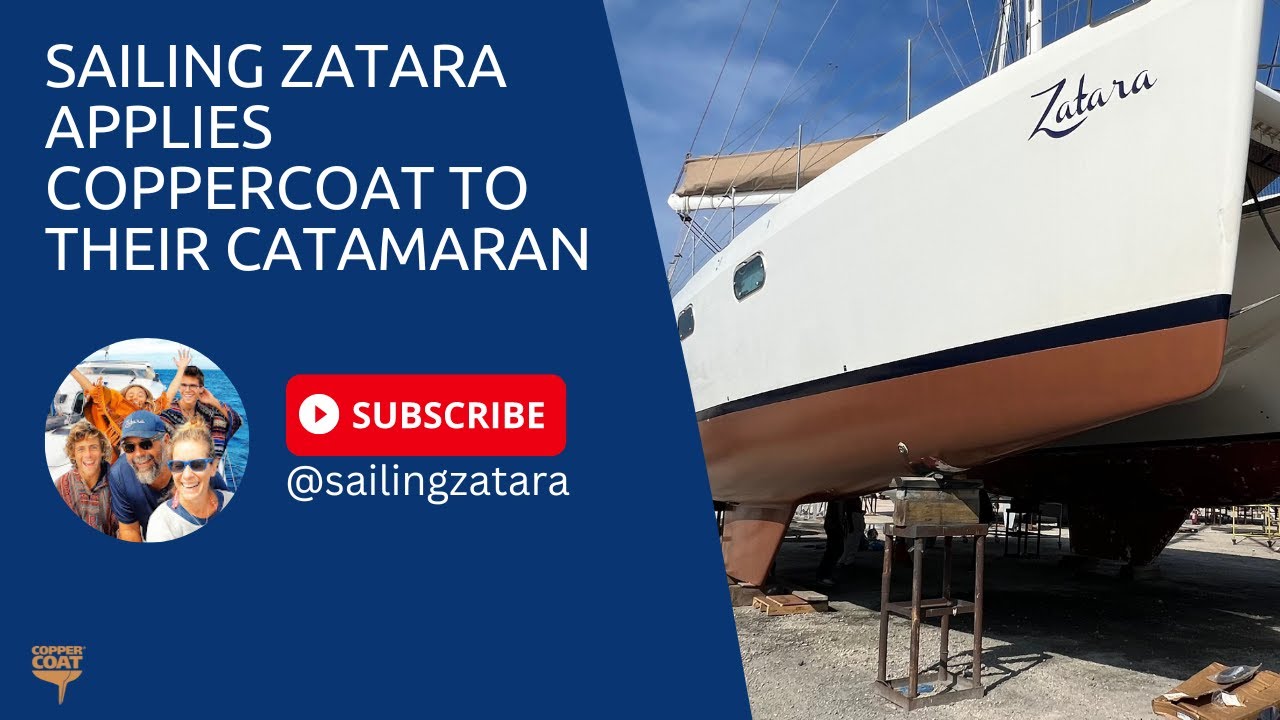 Sailing Zatara aplică Coppercoat Catamaranului lor