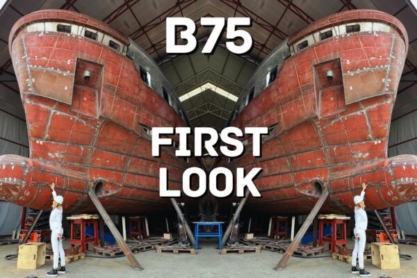 Cel mai mare iaht de 75 de picioare din lume: prezentarea noastră Bering 75 Explorer First Upright 🤯🙈 Eps.  26