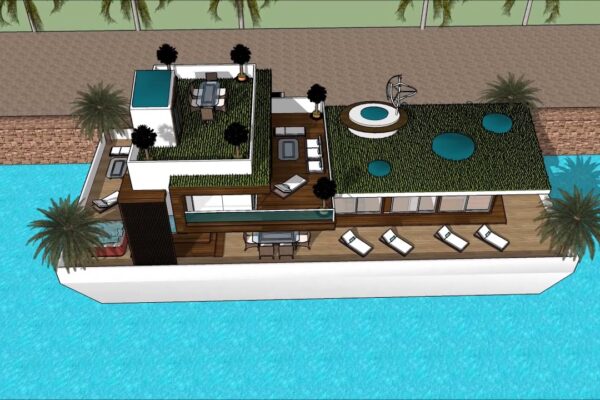 Europa Mo vloguri plutitoare pentru realizarea de case Inginerie platformă Party Yacht cu un minimalism excepțional d