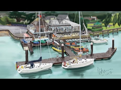 Royal Lymington Yacht Club, 2017 - Pictură digitală, Time-lapse