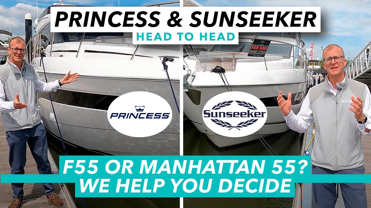 Princess F55 sau Sunseeker Manhattan 55?  Vă ajutăm să vă decideți |  Tur cu iaht față în față |  MBY