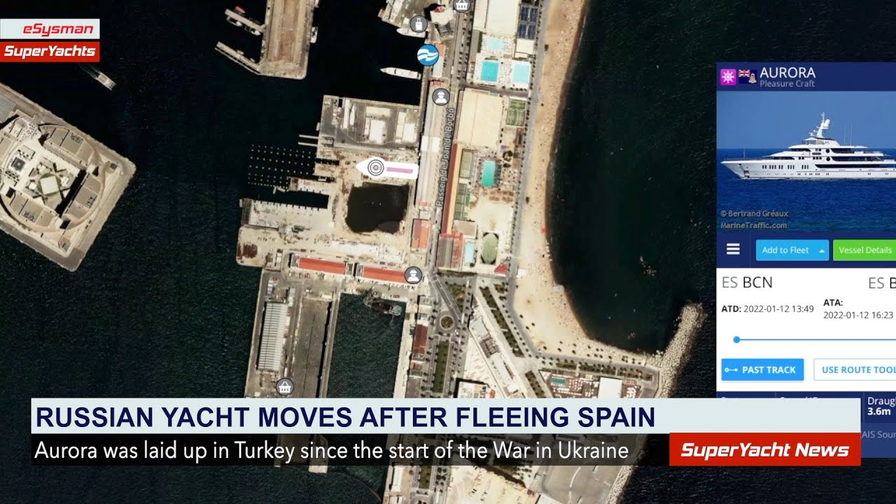Iahtul rusesc se mută din Turcia după ce a fugit din Spania |  Clipuri de știri SY