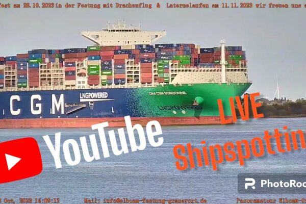 🧭Elbcam Shipspottingpoint Livestream Grauerort Fortress Pagensand Lighthouse Middle Lower Light