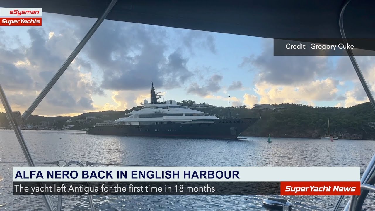 Yacht-ul confiscat Alfa Nero se întoarce în Antigua după furtună |  Clipuri de știri SY