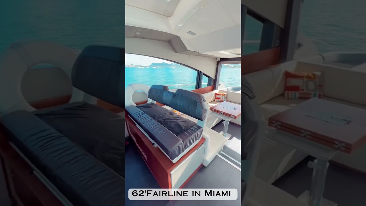 62’ Fairline în Miami #miamirentalboat #miamiyachts #yacht