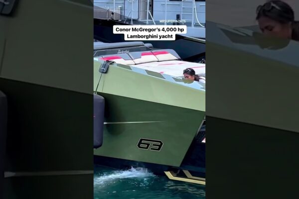 Yacht Lamborghini Conor McGregor 4k HP în Monaco 🤩🤩#shorts #yachtlife