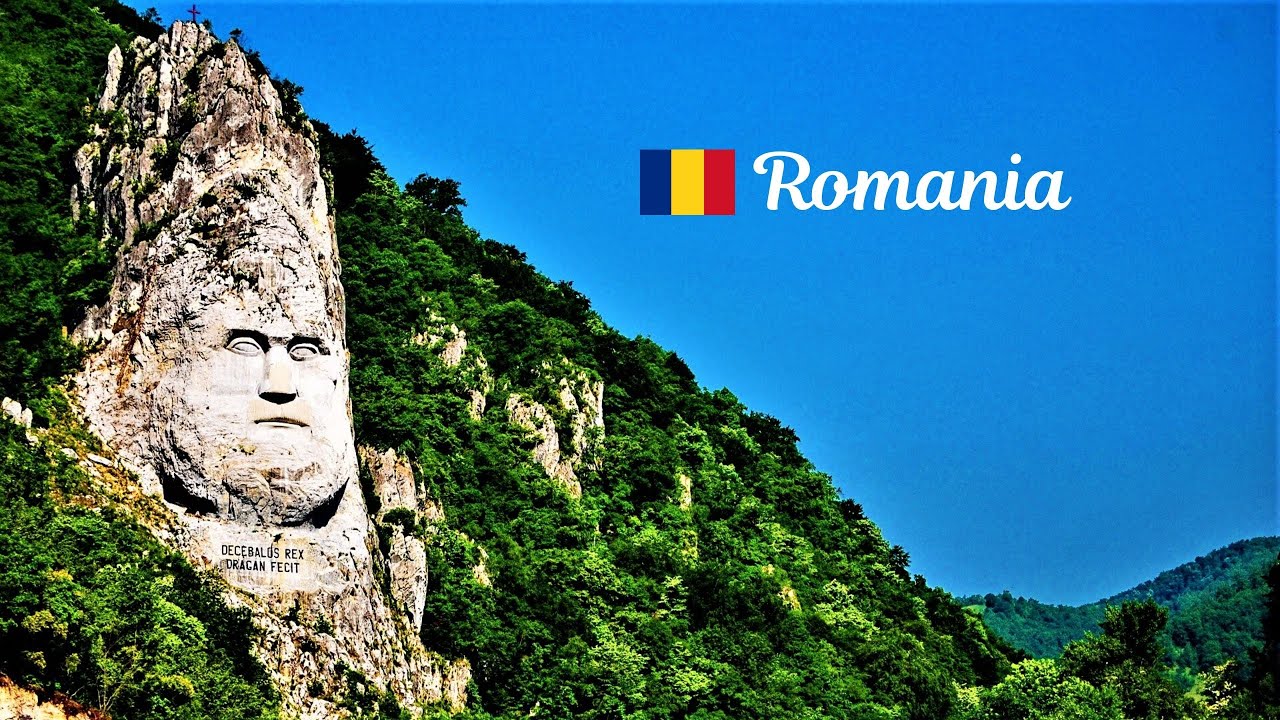 România |  Dunărea |  Sculptura în stâncă a lui Decebal |  Porțile de Fier |  Vedere spre cer