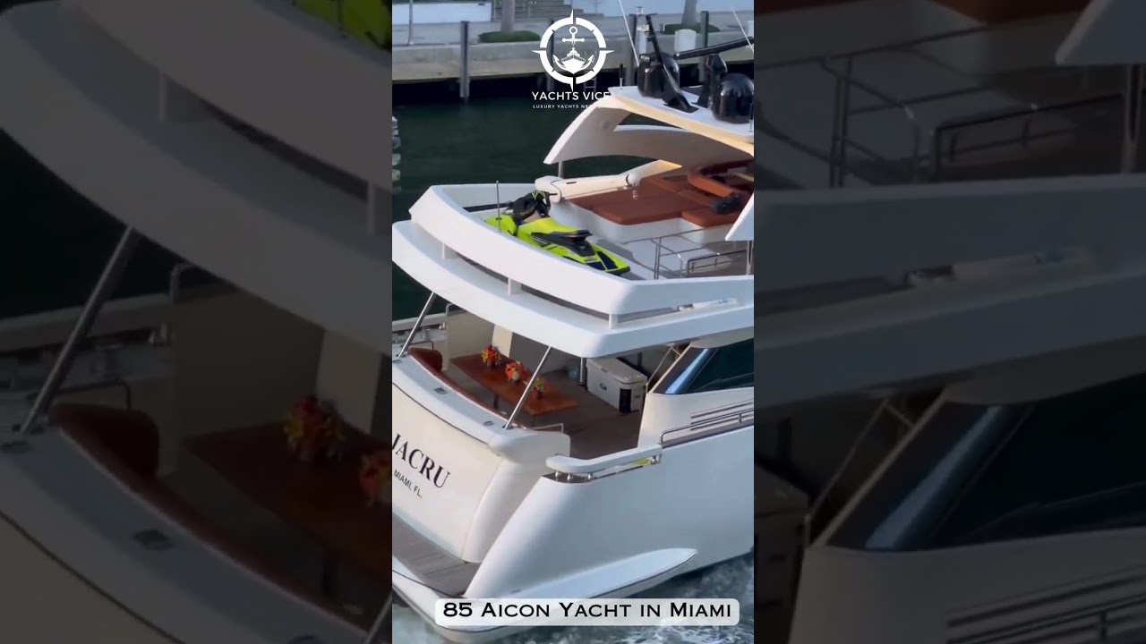 85 Aicon Yacht în Miami #yachtsvice #miamirentalboat #miamiyachts