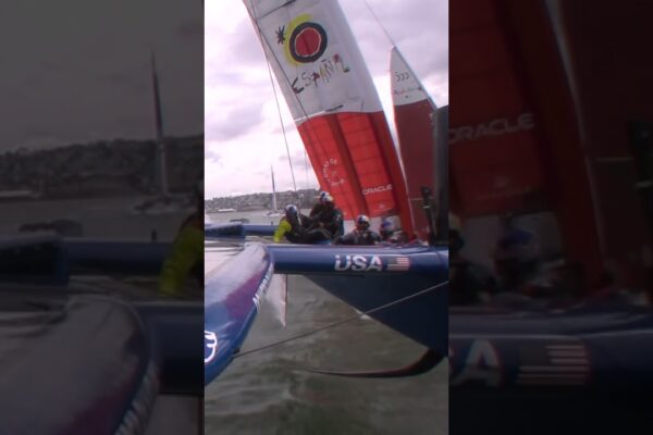 Spania SE PRĂBește💥👊în SUA😱înapoi în San Francisco S2#sailgp #shorts #racing #sailing #crash #boatlife
