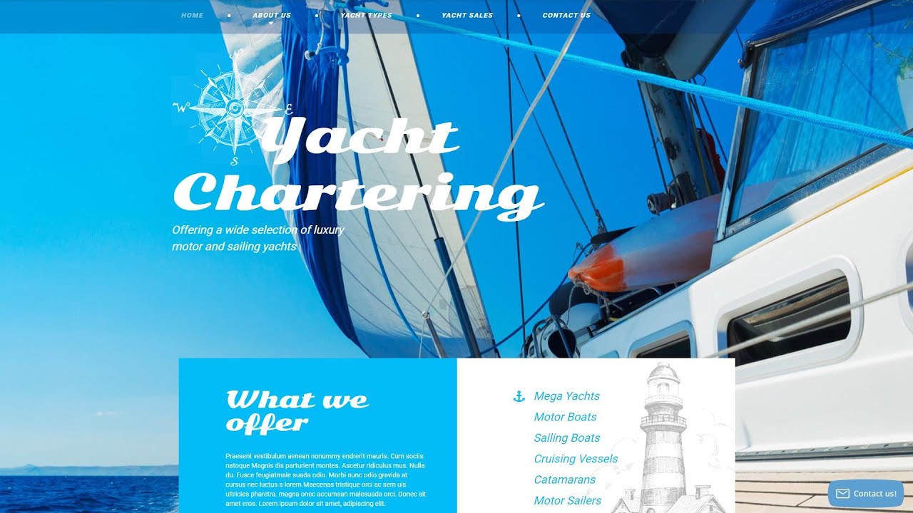 Șablon de site web adaptabil pentru yachting de la WT - 57992