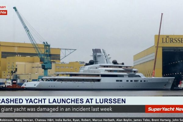 Lurssen lansează un iaht de 140 m în ciuda accidentului |  Clipuri SY