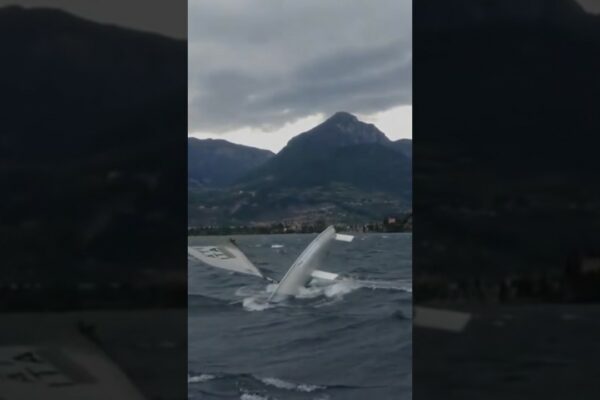 Epic 30knts capzise in lacul Garda #lasersailing #sailing #dinghy