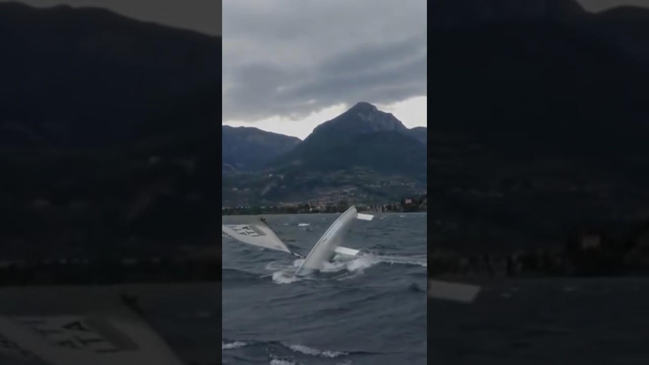Epic 30knts capzise in lacul Garda #lasersailing #sailing #dinghy