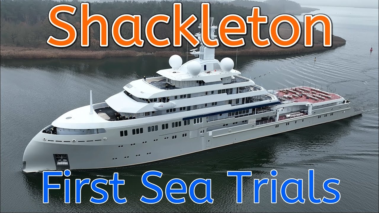 Exclusiv |  Mega Explorer Yacht SHACKLETON |  Primele teste maritime pe scurtă durată Peene Werft Shipyard Wolgast
