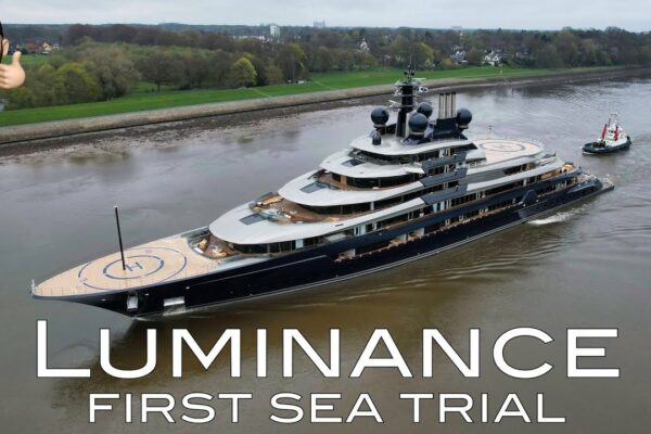 Proiectul Yacht LUMINANCE - prima probă pe mare - șantierul naval Lürssen