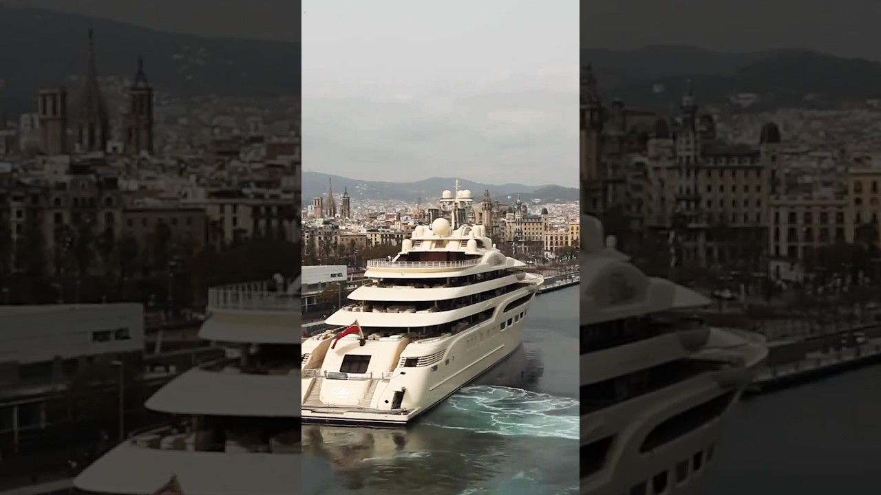 Giant Mega Yacht DILBAR în Barcelona #luxuryyacht