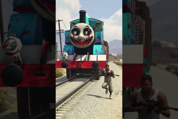 GTA 5: FRANKLIN SAVING ANIME TOY CHICA FROM THOMAS THE TRAIN #shorts