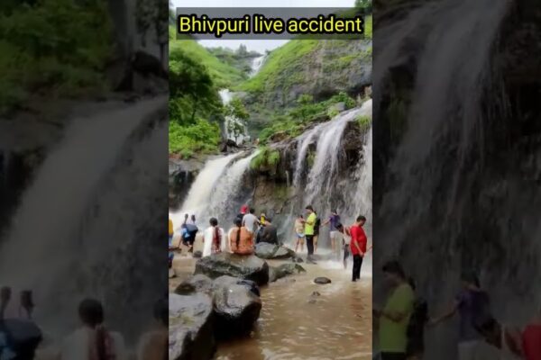accident live cascada bhivpuri 😨||#bhivpuri #viral #waterfall #live #accidentnews