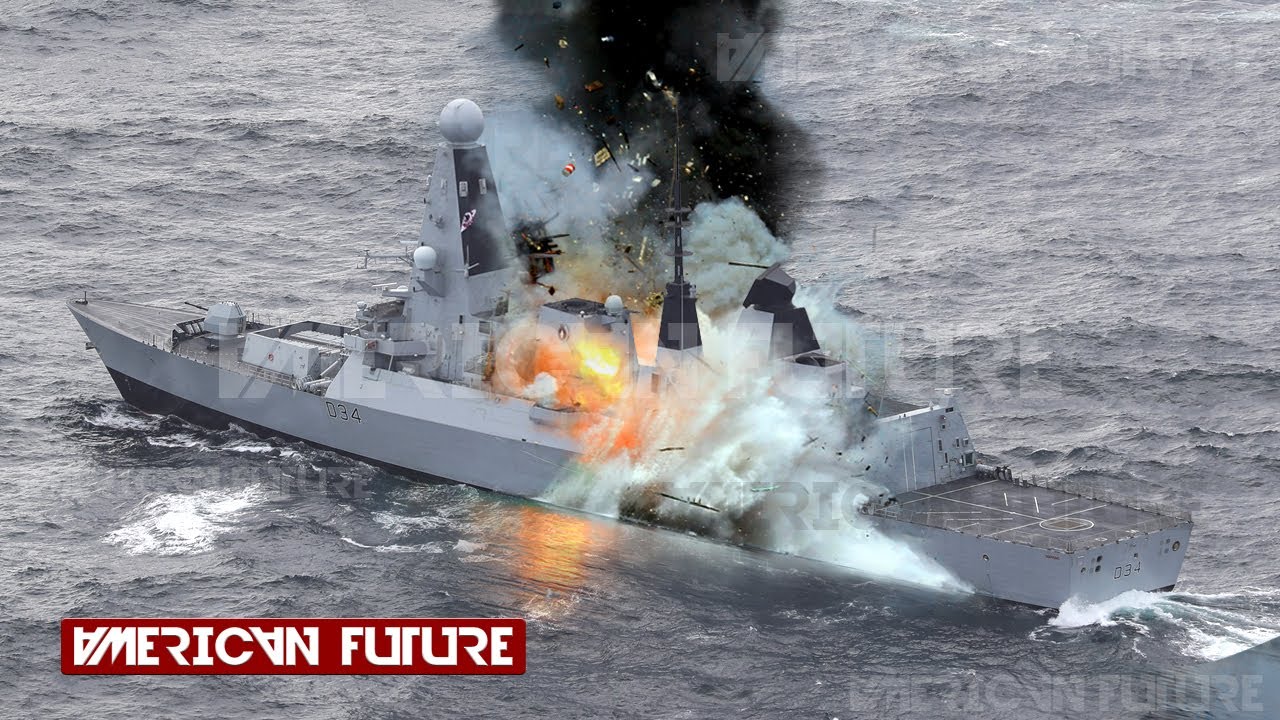 încordat!  Navele de război din Marea Britanie deschid focul a 4 nave de război chinezești în timp ce navighează în Oceanul Indian