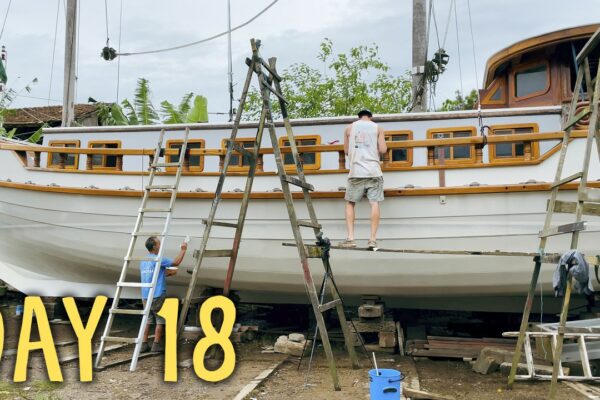 Fixarea PLĂCURILOR DE LANT pe barca noastră cu pânze din LEMN (proiect de restaurare) — Sailing Yabá 186