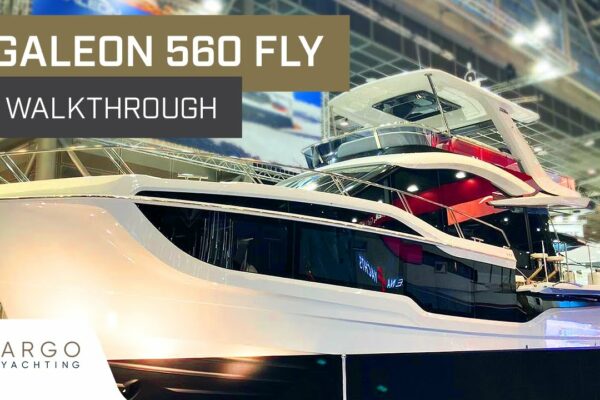 Tur cu iaht POV al spațiosului Galeon 560 FLY la Dusseldorf Boat Show 2024 |  4K și 60FPS