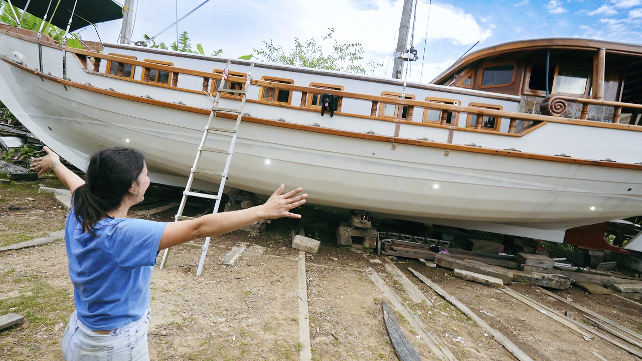 Restaurare barcă din lemn salvată: Lumini subacvatice, Cameră, Acțiune!  — Sailing Yabá 195