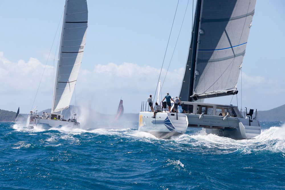 Regata de primăvară din BVI din 2024 este a patra și ultima etapă din seria inaugurală a International Maxi Association Caribbean Maxi Multihull Series.