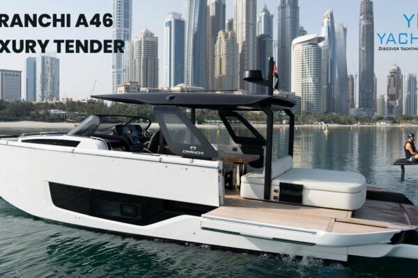 Experimentați licitația de lux Cranchi A46 de 1,6 milioane USD la Dubai Boat Show 2024.