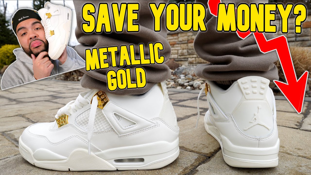 MERITĂ?!  Jordan 4 Sail Metallic Gold REVIEW + On FEET